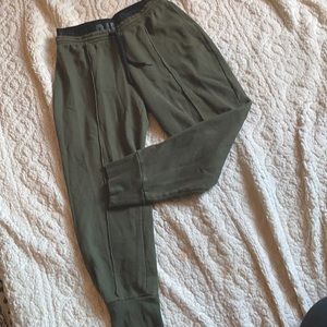 Olive green pink sweatpants